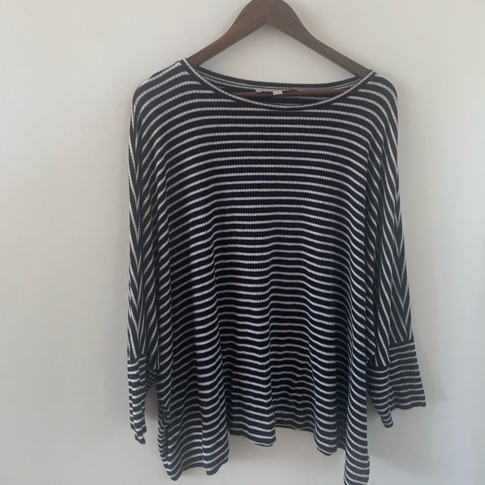 LOFT BLACK & WHITE STRIPED TEE